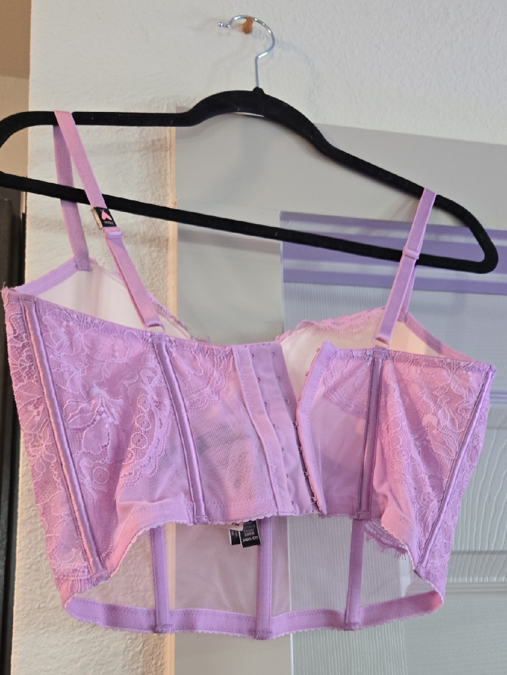 NWT Victoria's Secret Lilac Push Up Corset Lace Longline Bra Size 34DD - Picture 3 of 6